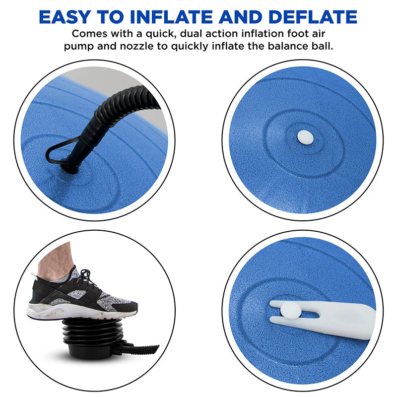 RDX B2 Ballon De Gymnastique Gonflable Avec Base Antidérapante, Tubes De Résistance Et Pompe à Air - Image 14