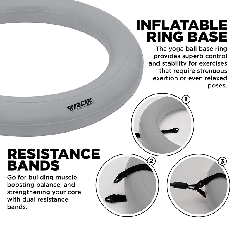 RDX B2 Ballon De Gymnastique Gonflable Avec Base Antidérapante, Tubes De Résistance Et Pompe à Air - Image 20