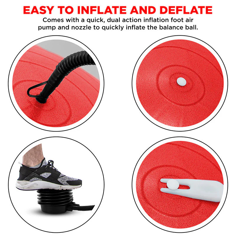RDX B2 Ballon De Gymnastique Gonflable Avec Base Antidérapante, Tubes De Résistance Et Pompe à Air - Image 5