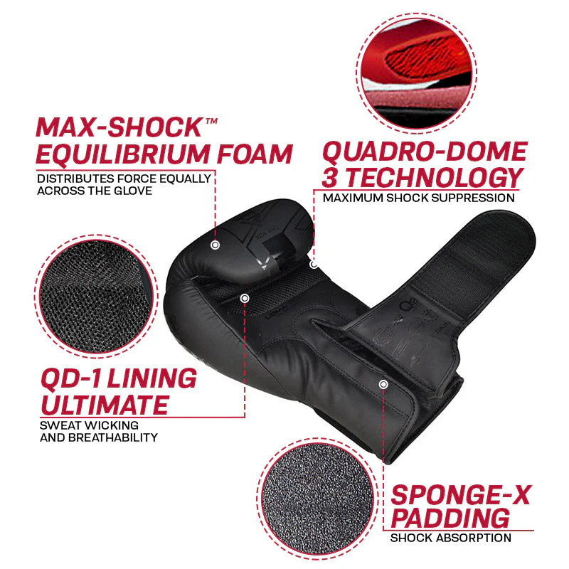 RDX F6 Kara Gants de Boxe Noir 6oz - Image 8